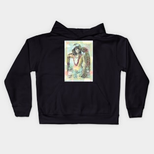 Lady With Lace Overlay Kids Hoodie